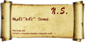 Nyókó Soma névjegykártya
